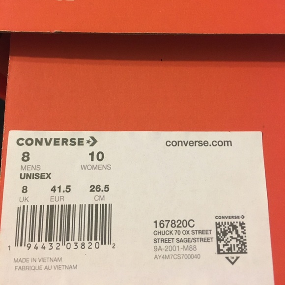 Todd Snyder Converse Chuck 70 Ox Green/White Sz 8M - Picture 4 of 4